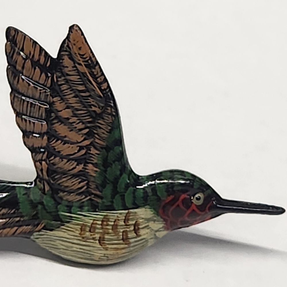 Vintage Hand Painted Hummingbird Letter Opener Laquered - Picture 4 of 12